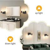 Black Vanity Light Glass Shade Wall Lamp Vintage Style Indoor Wall Sconces for Bathroom