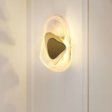 Living Room Wall Lamp Bedroom Bedside Lamp Nordic Light Luxury Study Balcony Wall Post modern Minimalist Crystal Wall Lamp, Gold LED Tri Color Dimming
