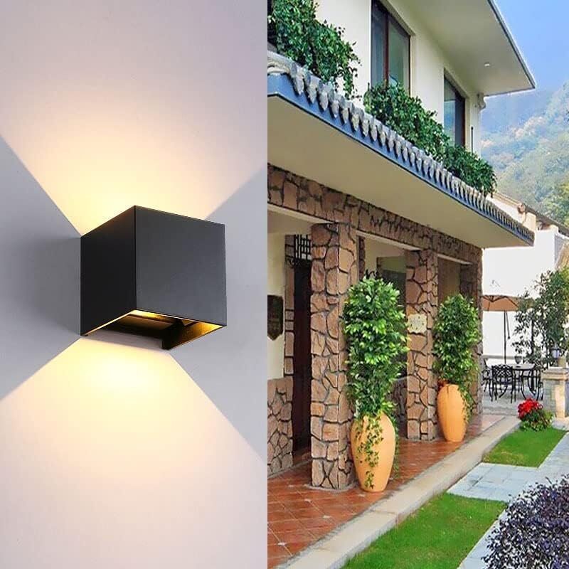 LED Wall Light, Surface Mounted Waterproof Wall Light Indoor Wall Lights Living Room Outdoor Porch, 6W Color, Black