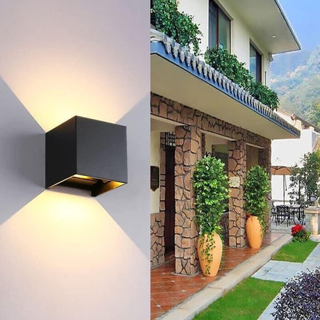 LED Wall Light, Surface Mounted Waterproof Wall Light Indoor Wall Lights Living Room Outdoor Porch, 6W Color, Black