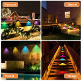 16 Pack Solar Patio Lights Waterproof LED Deck Lights for Patio Stairs Garden Pathway, Black Shell White Light