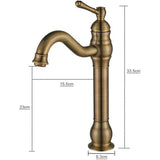 Retro Basin Faucet 360 Degree Swivel Single Lever Bathroom Mixer Tap High Spout Hot and Cold Water Available Bronze