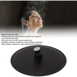 Ultra Thin Rainfall Shower Head, Fixed Rainfall Waterfall, Black Stainless Steel Round Shower Head, 8 Inch