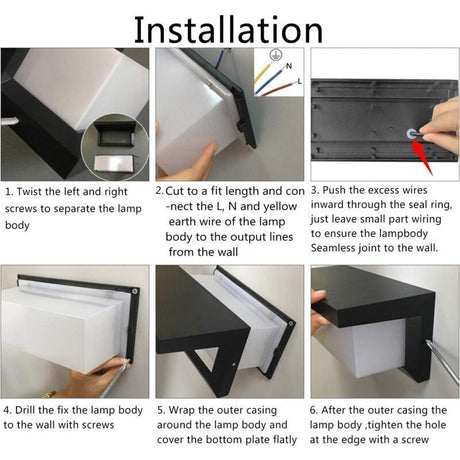Modern Outdoor Wall Light LED 12W Waterproof IP65 Anthracite Aluminum Lighting Decoration Light for Yard Garden Patio Near Wall Path