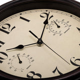 Waterproof Outdoor Wall Clock with Thermometer and Hygrometer, Retro Silent Non-Ticking Battery Operated Quartz Clock for Patio Home Decor, 12 Inch, Bronze