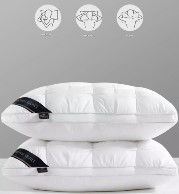 White Luxury Adjustable Bed Pillows Set of 2, Hotel‑Grade Down Alternative Pillows, Ultimate Neck Support for Comfortable Sleep