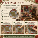 Cardinal 3D Fabric Poke Art Kit, 20 x 20cm No Sew DIY Handcraft Set, Pre-Cut Fabric & Punch Tools Included, Xmas Decor & Gift Making Activity