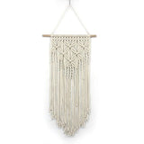 Large White Macrame Wall Hanging, Boho Woven Tapestry Wall Art, 16 x 27.6 Inch Bohemian Wall Decor for Living Room & Bedroom