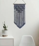 Light Pink Large Macrame Wall Hanging, Boho Woven Tapestry Wall Art, 40 x 70 cm Bohemian Wall Decor for Living Room & Bedroom