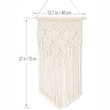 Yellow Large Macrame Wall Hanging, Boho Woven Tapestry Wall Art, 40 x 70 cm Bohemian Wall Decor for Living Room & Bedroom