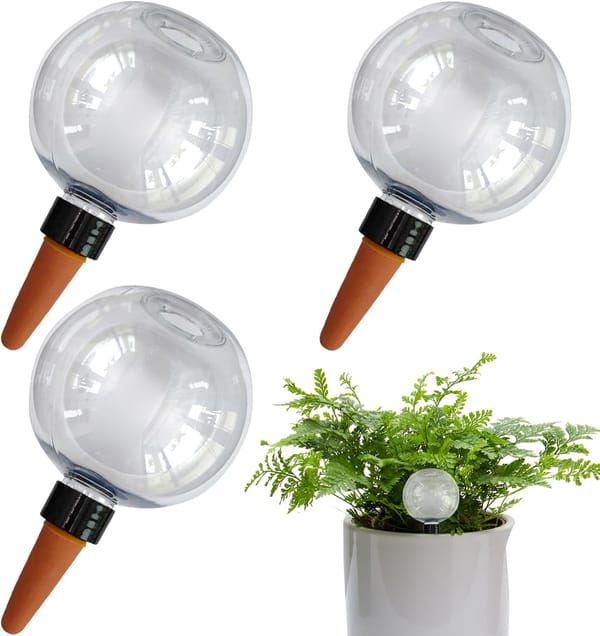 3Pcs Plant Watering Globes, 500ml Self Watering Spikes, Clear Automatic Plant Waterer for Indoor Potted Plants