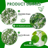 Set of 4 Artificial Hanging Trailing Plants, Fake Eucalyptus, String of Pearls, Boston Fern & Heart Leaf Pothos Vines, Low Maintenance Faux Potted Greenery for Indoor Balcony Wall Home Decor