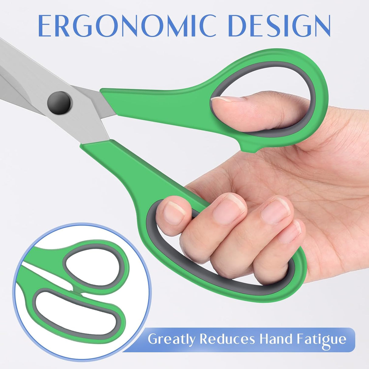 3 Pack Scissors Set, 8.3" Heavy Duty Scissors with 25 mm Thickness Sharp Blades & Ergonomic Soft-Grip Handles, All Purpose Scissors for Office, School, Kitchen, Crafts, Sewing, Right/Left Hand Use