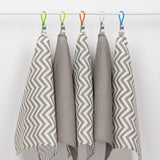 Xindojuz 15 PCS Kitchen Towel Clips, Metal Beach Chair Clips with Hanging Loop for Kitchen, Multi-Color Hanging Towels Clip Small Cloth Hook Clip Hangers for Home Bathroom Cupboards (5 Colors)