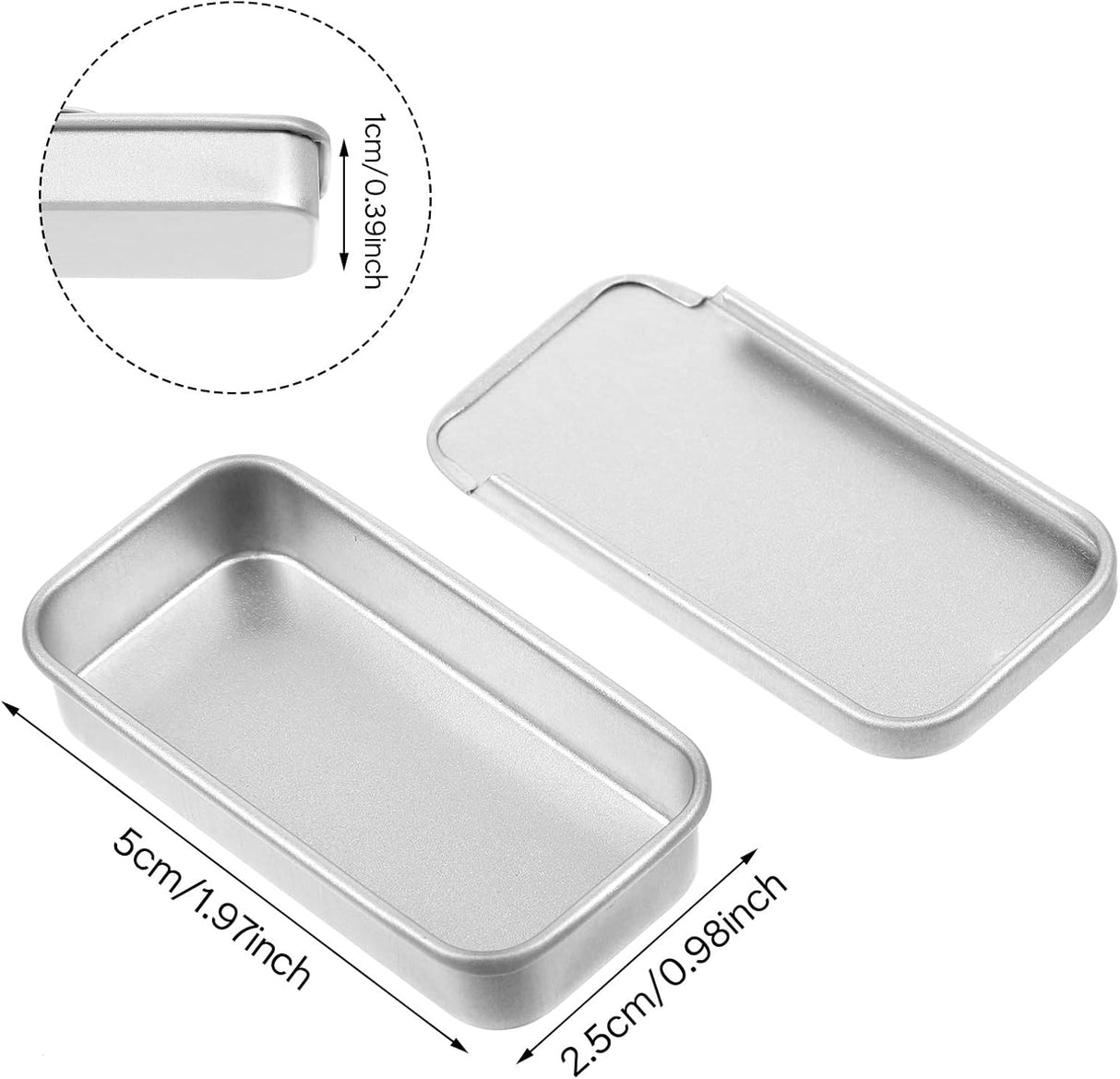 Xindojuz 6 PCS Empty Slide Top Lip Balm Containers, Small Aluminum Tins with Lids Lip Balm Tin Box Holder Mini Metal Storage Organizer for Candles Jewelry Crafts Storage Kit (2×1×0.4 Inch, Silver)
