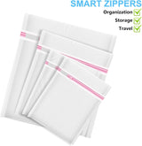 4Pcs Mesh Laundry Bags, Lingerie Bags for Washing Delicates,Mesh Wash Bags for Toy Storage & Cleaning, Travel Storage Organizer Bag, Dorm Room Essentials (1 Large, 1 Medium, 2 Small) (Fine Net)