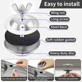 2 Inch Kitchen Sink Hole Covers, Faucet Hole Cover Stainless Steel Wash Basin Kitchen Sink Tap Hole Plate Stopper, Sealed Decoration Hole Cover (Silver)