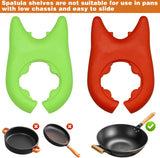 2pcs Silicone Pot Holders, Adjustable Kitchen Silicone Spoon Rest Suitable for Placing Spoons and Spatulas After Cooking in a Steamer Utensil Rest, Anti-Slip Spatula Pot Spoon Holder (Green/Red)