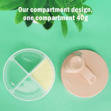 Baby Formula Dispenser On The Go, Non-Spill Rotating Four-Compartment Formula Container to Go, Milk Powder Kids Snack Container for Infant Toddler Travel Outdoor, Pink