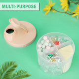 Baby Formula Dispenser On The Go, Non-Spill Rotating Four-Compartment Formula Container to Go, Milk Powder Kids Snack Container for Infant Toddler Travel Outdoor, Pink