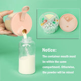 Baby Formula Dispenser On The Go, Non-Spill Rotating Four-Compartment Formula Container to Go, Milk Powder Kids Snack Container for Infant Toddler Travel Outdoor, Pink