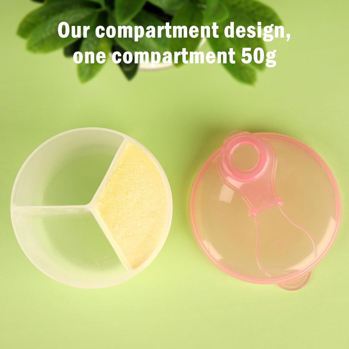 Baby Formula Dispenser On The Go, Formula Container to Go, Non-Spill Rotating Three-Compartment Formula Dispenser and Snack Storage Container for Infant Toddler Traveling