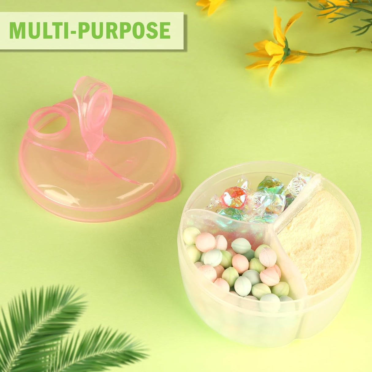 Baby Formula Dispenser On The Go, Formula Container to Go, Non-Spill Rotating Three-Compartment Formula Dispenser and Snack Storage Container for Infant Toddler Traveling