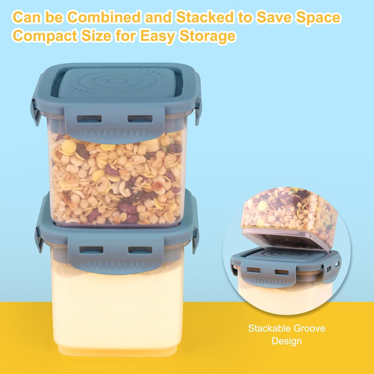 Formula Dispenser On The Go, Formula Container to Go, Portable Milk Powder Kids Snack Container with Scoop for Infant Toddler Travel Outdoor Picnic