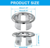 6 Pack Sink Overflow Ring Round Basin Trim Drain Cap Cover Sink Basin Trim Overflow Cover Hole Insert in Cap for Kitchen Bathroom, Chrome