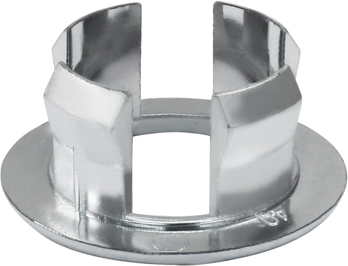6 Pack Sink Overflow Ring Round Basin Trim Drain Cap Cover Sink Basin Trim Overflow Cover Hole Insert in Cap for Kitchen Bathroom, Chrome