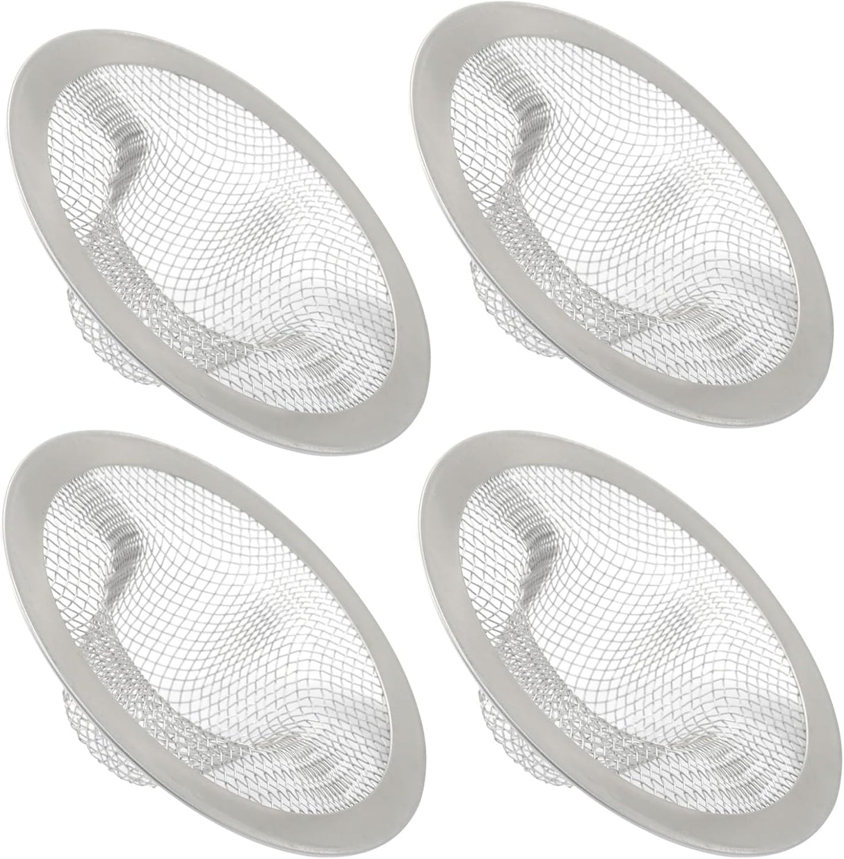 4 Pack Heavy Duty Stainless Steel Kitchen Sink Strainer, 2.75" Top / 1" Mesh Slop Basket Filter Trap, Utility Drain Hole for Kitchen Sink/Bathroom Bathtub Wash basin Floor drain Balcony