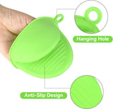2 Pairs Mini Oven Gloves, Silicone Oven Mitts Heat Resistant, Silicone Potholders Cooking Pinch for Kitchen Cooking & Baking (Red and Green)