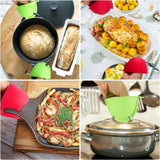 2 Pairs Mini Oven Gloves, Silicone Oven Mitts Heat Resistant, Silicone Potholders Cooking Pinch for Kitchen Cooking & Baking (Red and Green)