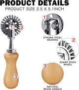 Pastry Wheel Cutter - Pasta Cutter Wheel - Ravioli Crimper Cutter Wheel for Home and Kitchen Use, 1.3inch