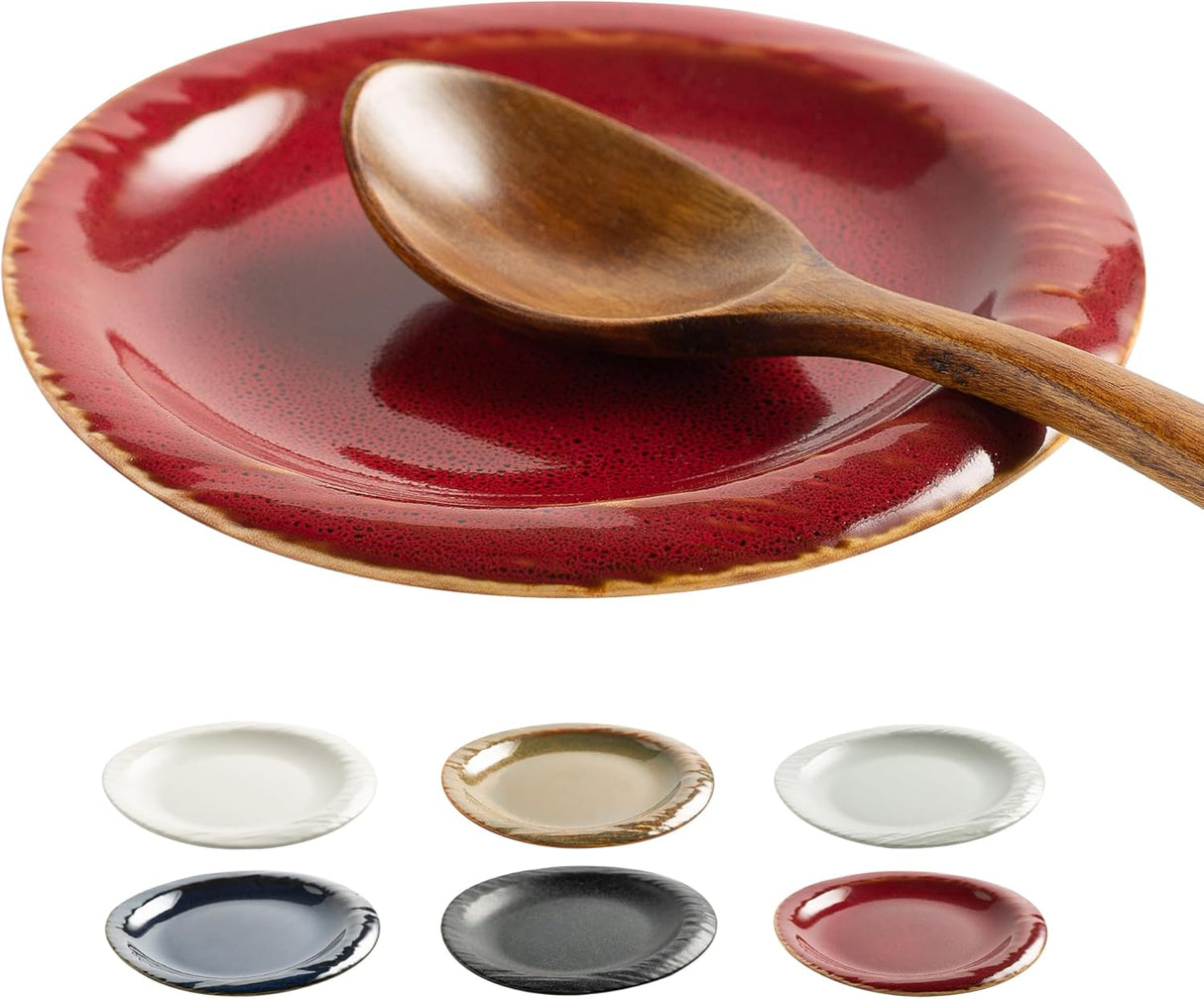 Ceremic Spoon Rest for Kitchen Counter, Spoon Holder for Stove Top, Coffee Spoon Rest, Cooking Utensil Rest for Ladles, Spatula, Spoons or Tongs, Kitchen Decor, Housewarming Gifts, 1 pack (red)