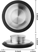 Kitchen Sink Drain Stopper Cover, 2PCS Stainless Steel Garbage Disposal Stopper 3.34 Inch Drain Plug, Fits Standard Kitchen Sink Size of 3-1/2 Inch