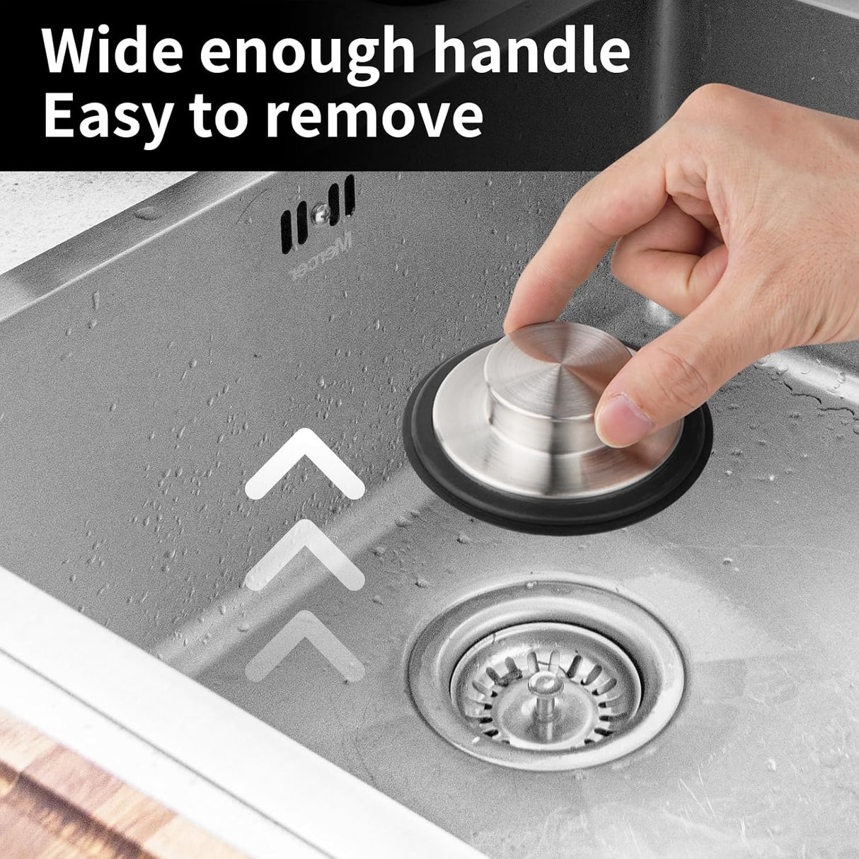 Kitchen Sink Drain Stopper Cover, 2PCS Stainless Steel Garbage Disposal Stopper 3.34 Inch Drain Plug, Fits Standard Kitchen Sink Size of 3-1/2 Inch