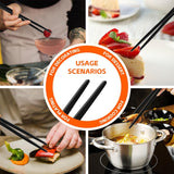 Kitchen Tongs for Cooking - 2PCS 12" Stainless Steel Cooking Tongs Tweezers, Metal Fine Kitchen Utensils with Precision Serrated Tips, Professional Chef Tweezers for Serving, BBQ, Pasta, Salad