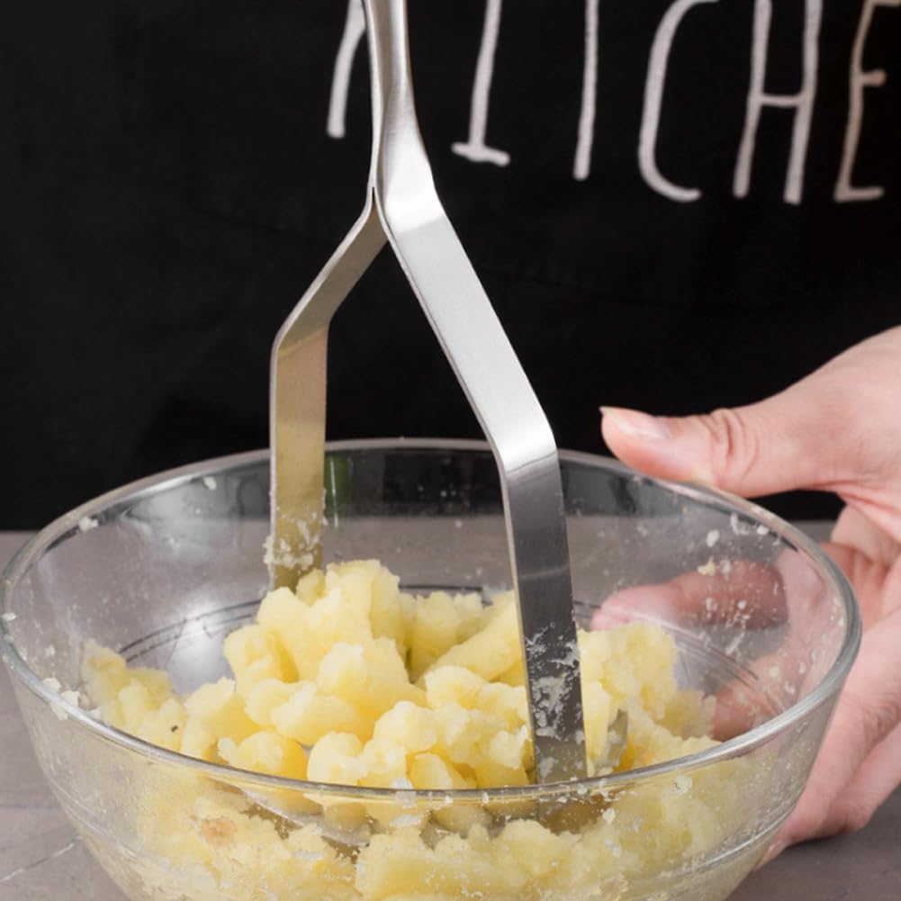 Potato Masher Stainless Steel,Mashed Potatoes Masher Kitchen Tool, Handle Potato Smasher for Potatoes,Avocado, Vegetables, Meat,12Inch Heavy Duty Metal Mashing Utensil, Dishwasher Safe