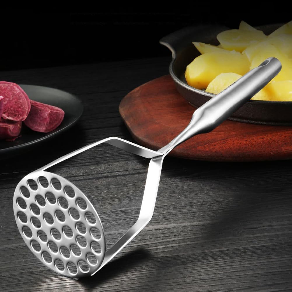 Potato Masher Stainless Steel,Mashed Potatoes Masher Kitchen Tool, Handle Potato Smasher for Potatoes,Avocado, Vegetables, Meat,12Inch Heavy Duty Metal Mashing Utensil, Dishwasher Safe