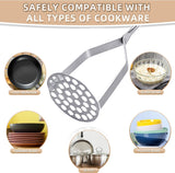 Potato Masher Stainless Steel,Mashed Potatoes Masher Kitchen Tool, Handle Potato Smasher for Potatoes,Avocado, Vegetables, Meat,12Inch Heavy Duty Metal Mashing Utensil, Dishwasher Safe