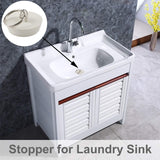 6 Pieces Drain Stopper, Rubber Kitchen Sink Drain, Sink Stopper Drain Plug with Pull Ring for Kitchen, Bathtub, Bathroom and Laundry Sink in 6 Different Sizes, White