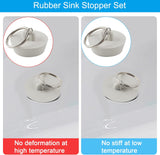 6 Pieces Drain Stopper, Rubber Kitchen Sink Drain, Sink Stopper Drain Plug with Pull Ring for Kitchen, Bathtub, Bathroom and Laundry Sink in 6 Different Sizes, White
