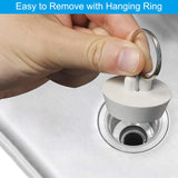 6 Pieces Drain Stopper, Rubber Kitchen Sink Drain, Sink Stopper Drain Plug with Pull Ring for Kitchen, Bathtub, Bathroom and Laundry Sink in 6 Different Sizes, White