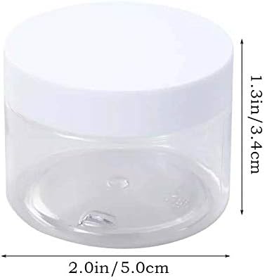 24 Pcs 1oz Plastic Cosmetic Jars,Round Leak Proof Clear Container with Lid,Wide-Mouth Refillable Small Storage Containers for Slime,Cosmetic,Lotion,Candy,Craft