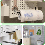 2 Pack Pegboard Towel Holder Pegboard Hooks for Paper Towels, Kitchen Towels, Stickers, Tapes Great Peg Board Organizer Accessories for Workshop, Garage, Kitchen