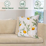 Embroidered Throw Pillow Covers, Soft Pillow Cases Couch Pillow Covers with Zipper, Decorative Cushi Covers for Sofa Living Room Couch Bed,18x18 inch (Daisy)