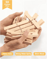 Large Clothes Pins Wooden Clothespins, 4 Inch 48 Pack Heavy Duty Outdoor Pegs, Clothing Hanging Laundry Close Pin Chip Clips Cheer Pins for Bags Photo Picture Artwork Crafts Display
