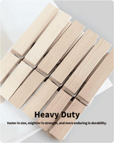 Large Clothes Pins Wooden Clothespins, 4 Inch 48 Pack Heavy Duty Outdoor Pegs, Clothing Hanging Laundry Close Pin Chip Clips Cheer Pins for Bags Photo Picture Artwork Crafts Display