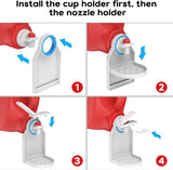 Laundry Detergent dispenser Cup Holder,Nozzle Upgraded Labor-Saving Switch Easily No More runny or Messy Laundry Detergent, Laundry Cup Holder and drip Tray room organizati and storage